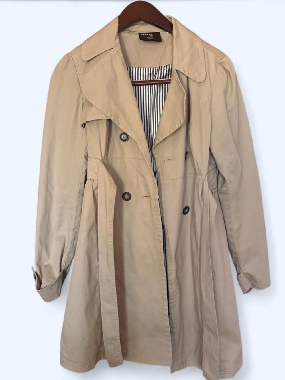 BDG Beige Double-Breasted Trench Coat